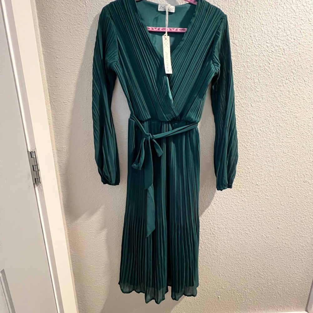 Calf length green dress Boutique find